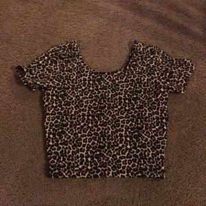American Apparel Leopard Print Crop Top Size S